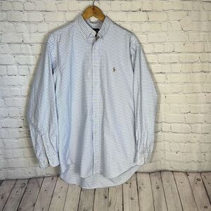 Ralph Lauren Color Pony Yarmouth Oxford Dress Shirt Blue Mens Size 16 34/35